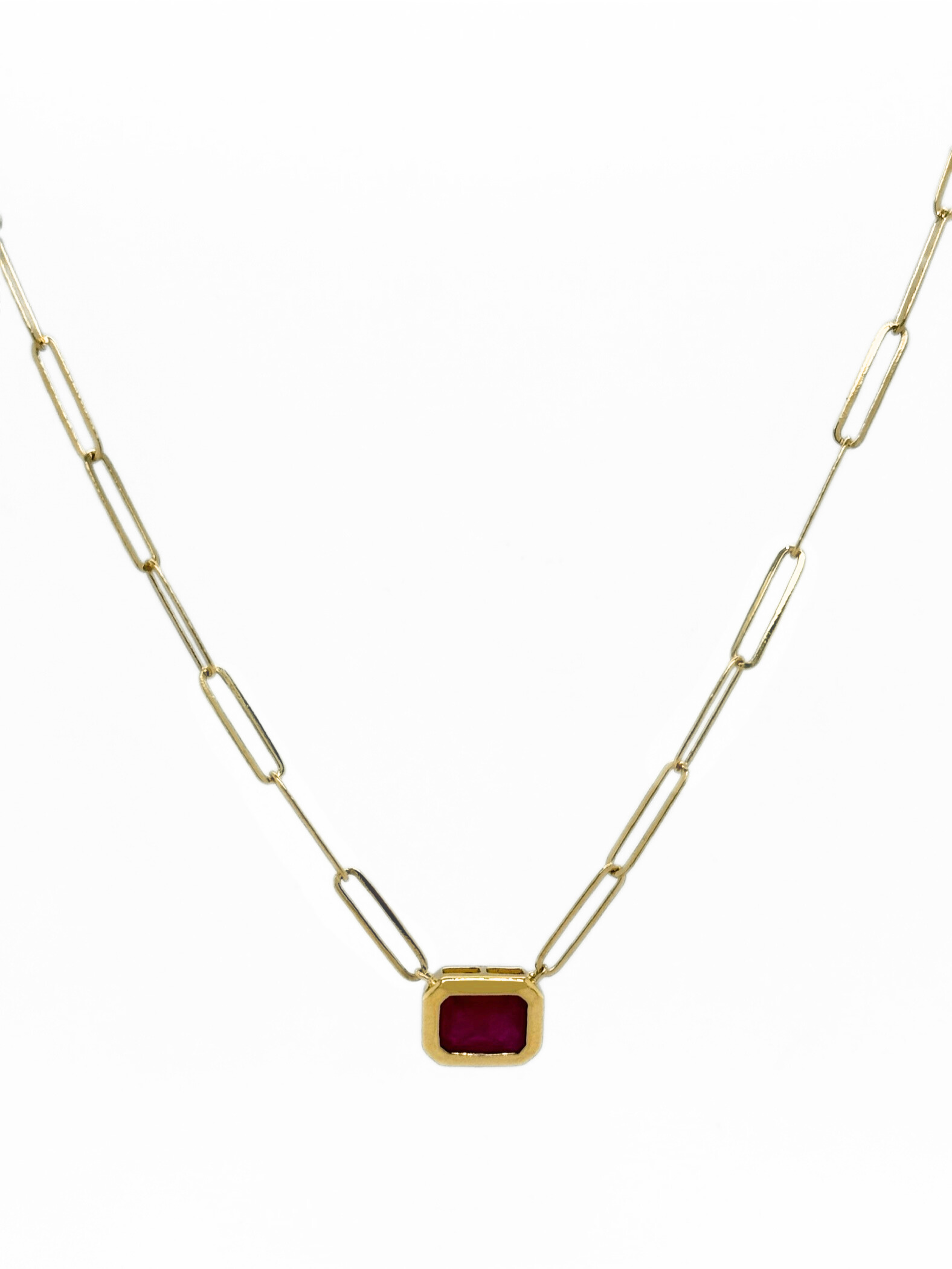 RUBY PAPER-CLIP NECKLACE-404168